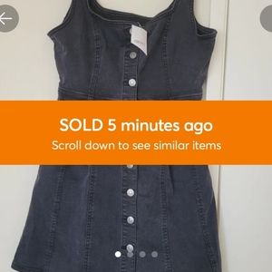 F21 Black Denim Dress sz L